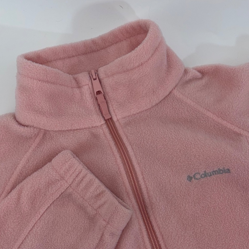 Columbia‎ Benton Springs Pink Full Zip Fleece Jacket Womens Large Hiking Outdoor